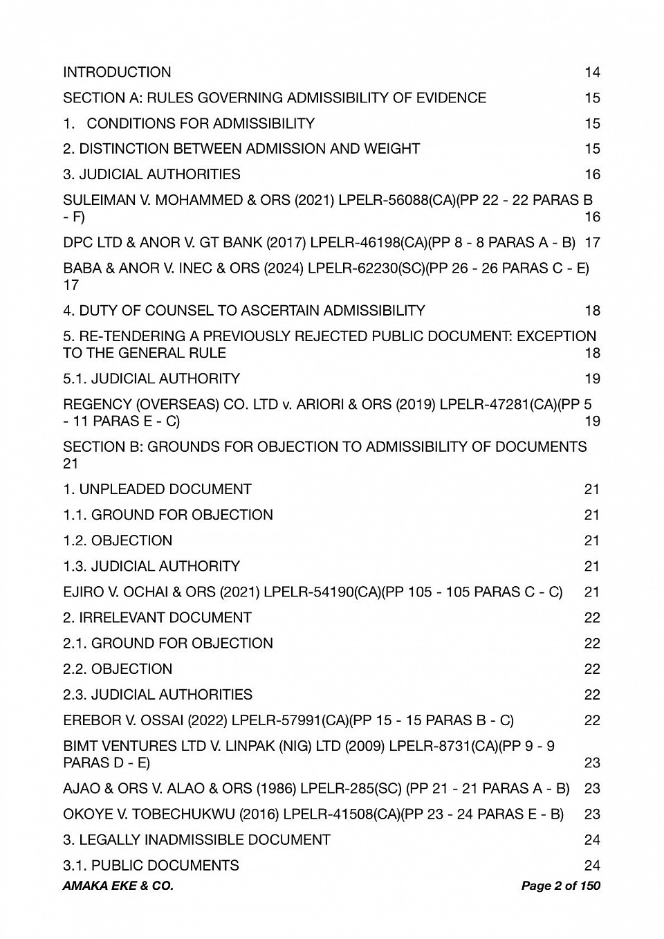 RULES OF EVIDENCE AND OBJECTIONS