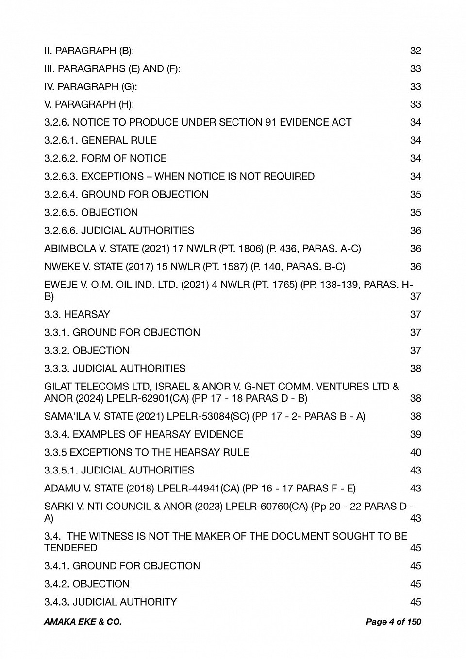 RULES OF EVIDENCE AND OBJECTIONS