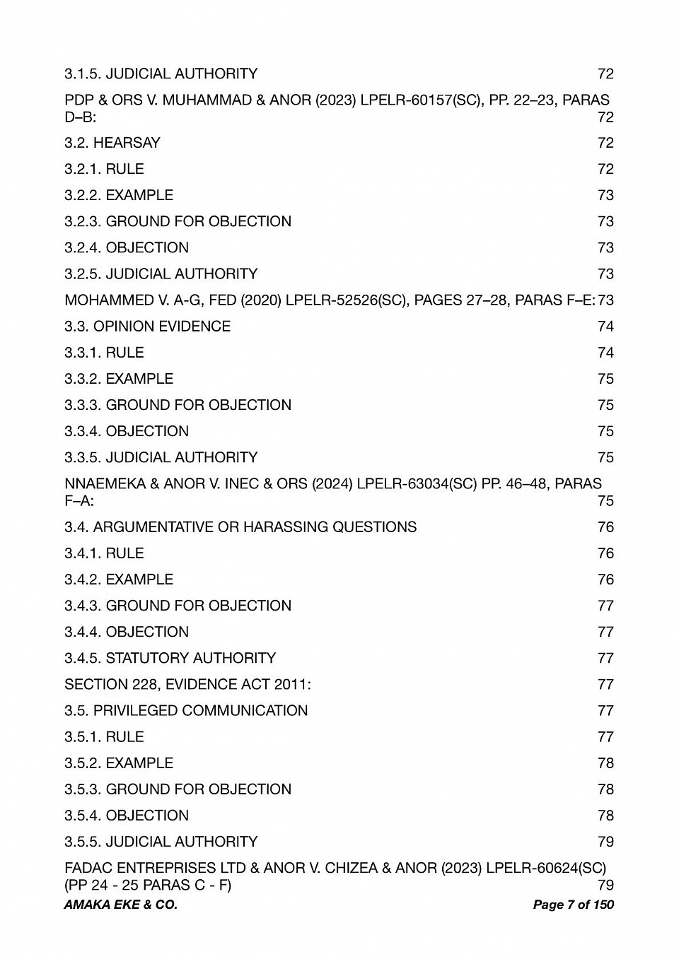 RULES OF EVIDENCE AND OBJECTIONS