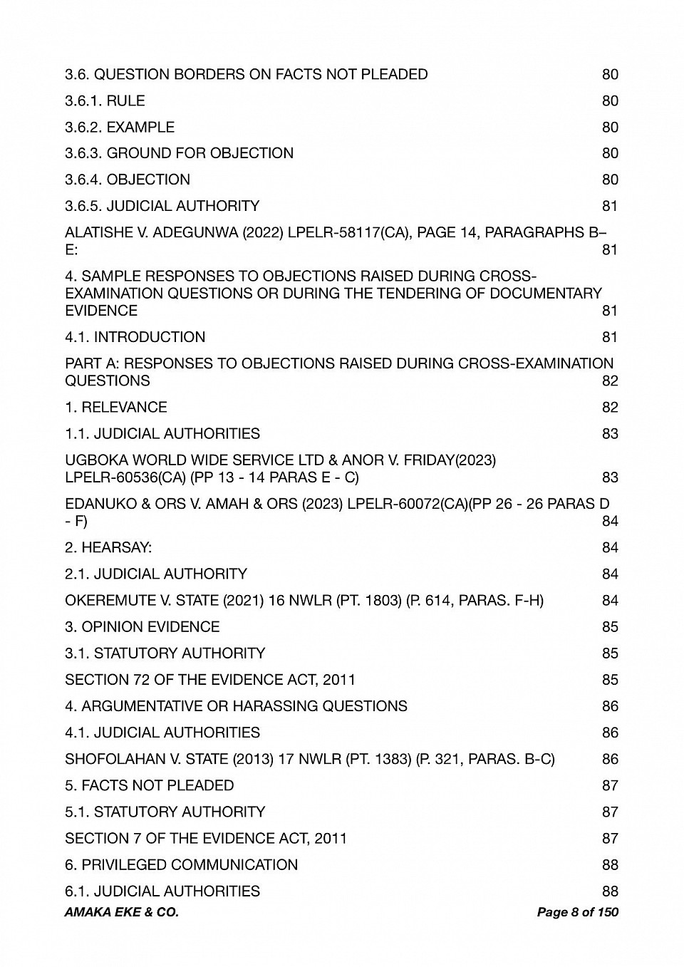 RULES OF EVIDENCE AND OBJECTIONS